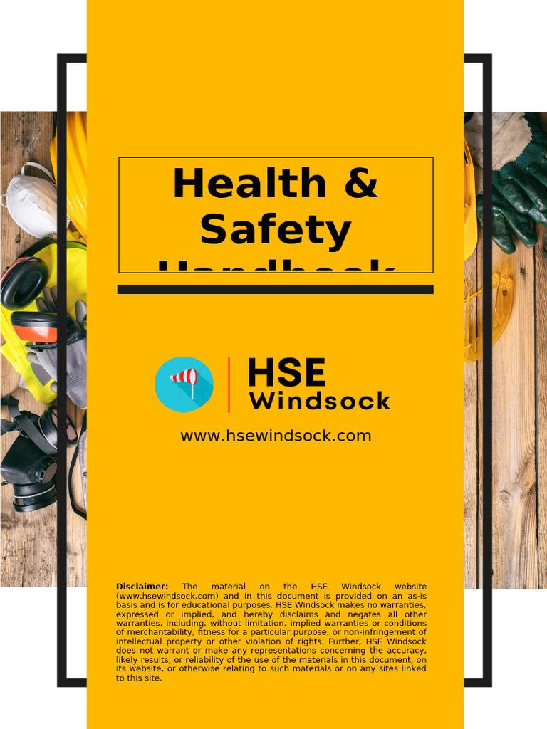 Health & Safety Handbook Template | PDF | Personal Protective Equipment ...