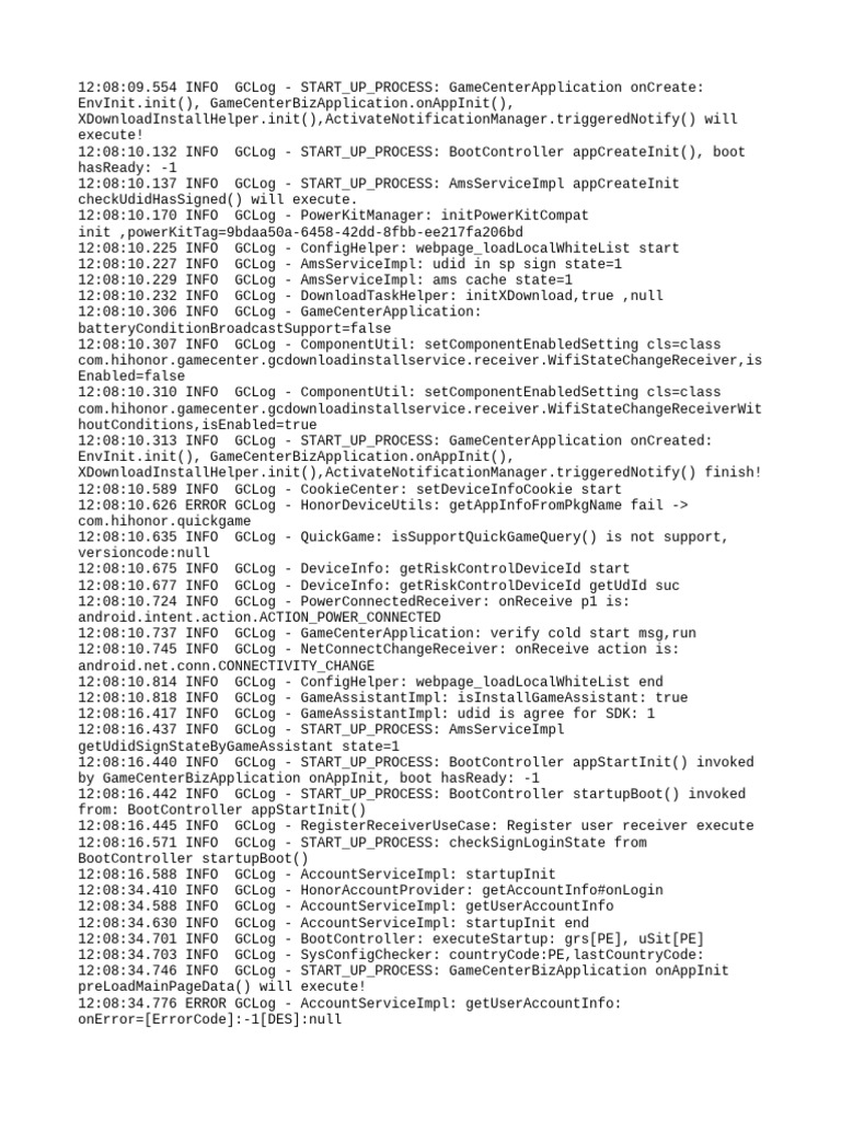 GameCenter Application Startup Log | PDF | Network Protocols | Computer ...