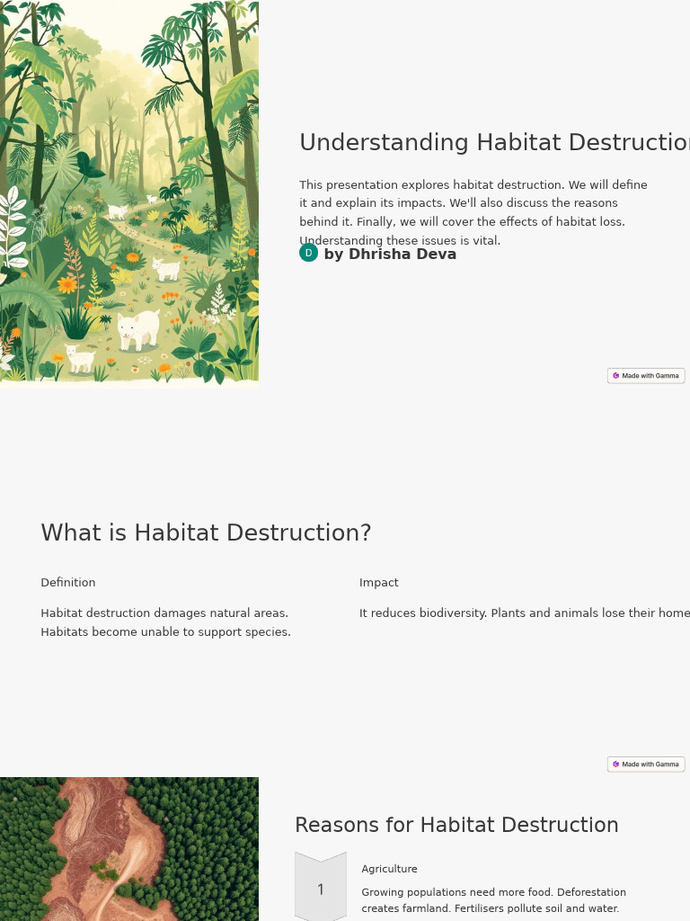 Effects and Reasons of Habitat Destruction | PDF