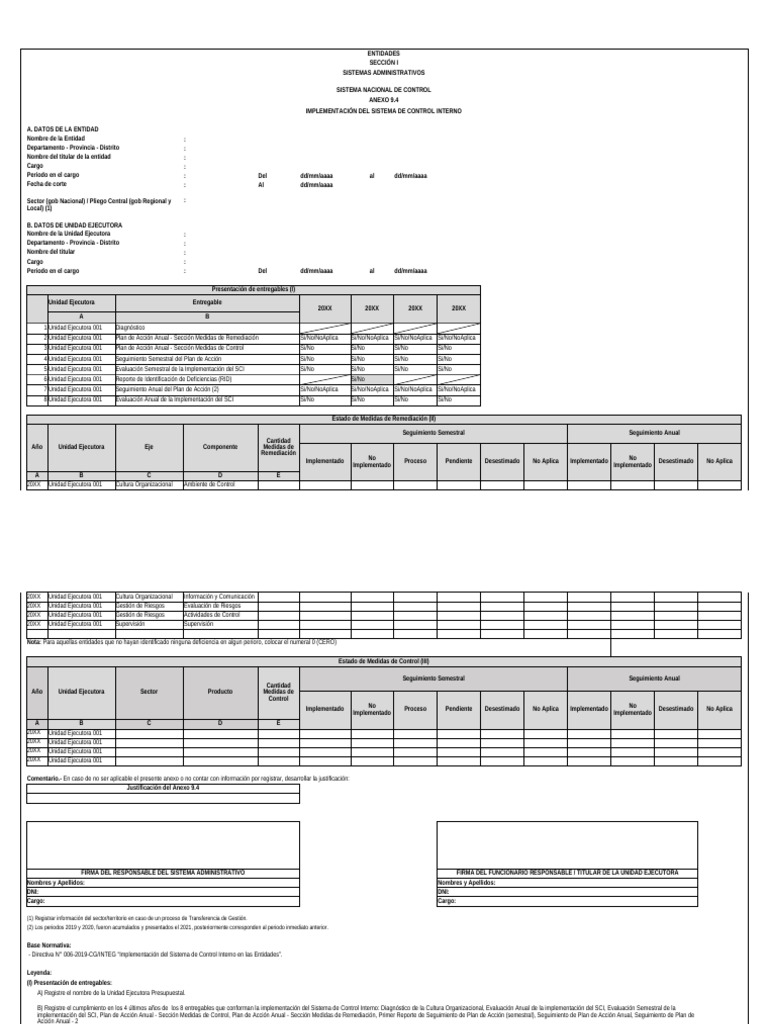 Implementación del Sistema de Control Interno | PDF