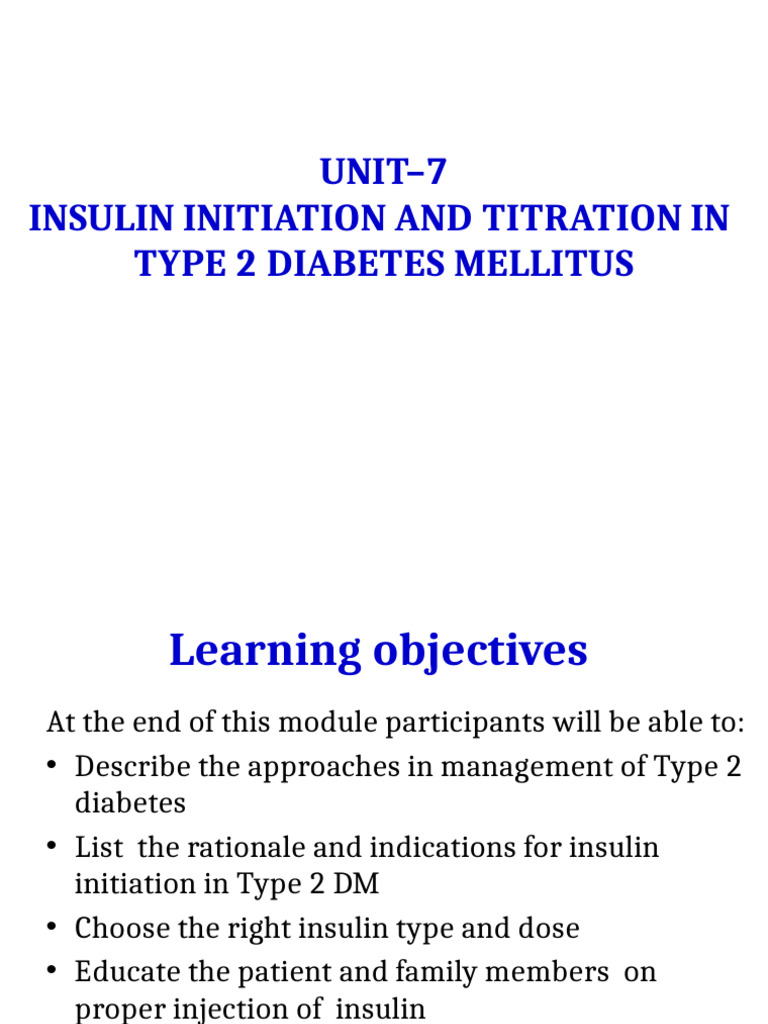 Insulin Initiation for Type 2 Diabetes | PDF | Diabetes | Hypoglycemia