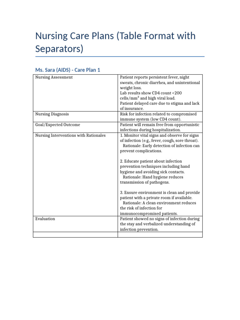 Nursing Care Plans for Chronic Conditions | PDF | Diseases And ...