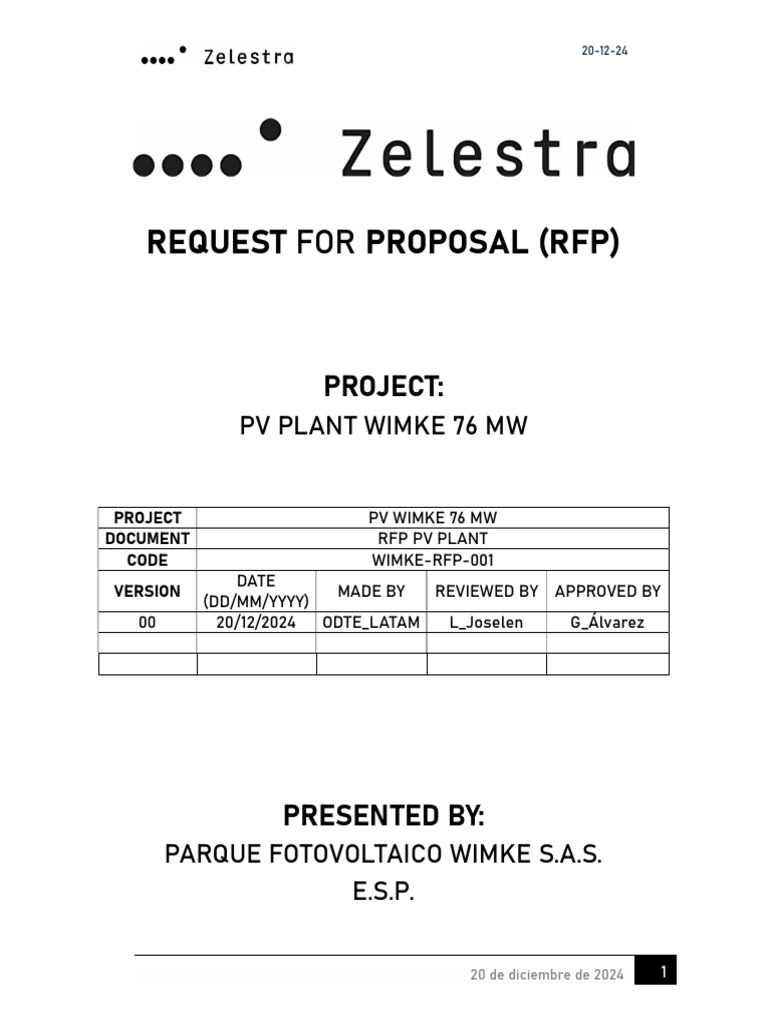 RFP for 76 MW PV Plant Project | PDF | Civil Engineering | Photovoltaics