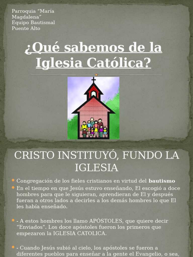 Qué Sabemos de La Iglesia Católica | PDF | Cristo (título) | Bautismo