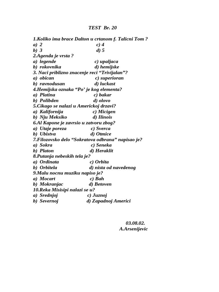 TEST Br20 | PDF