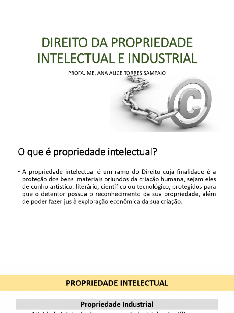 Propriedade Intelectual e Direitos Autorais | PDF | Direitos Autorais ...