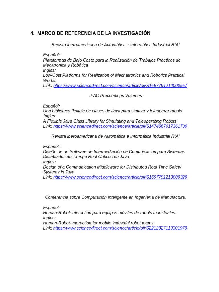 Marco de Referencia de La Investigación | PDF | Robot | Robótica