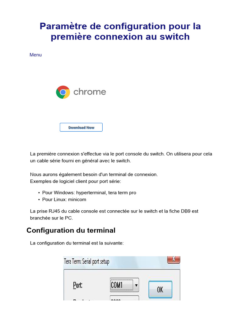 Configuration initiale switch Cisco | PDF | Terminal informatique ...
