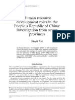 HRD in Provinces of CHina
