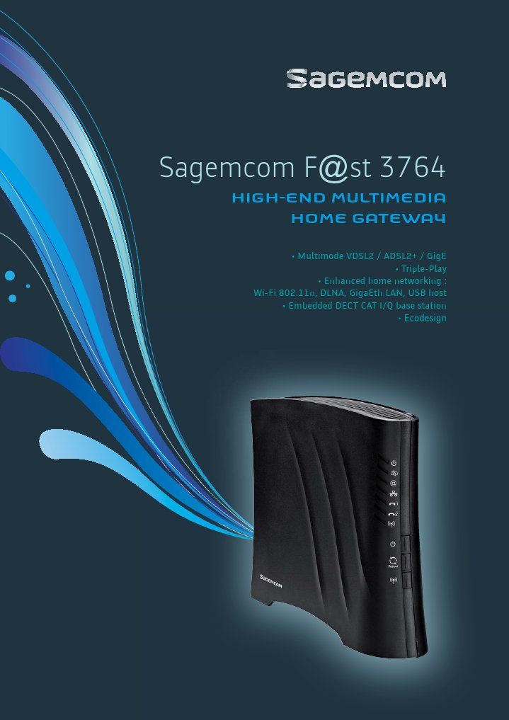 Sagemcom F@st 3764 Home Gateway Overview | PDF