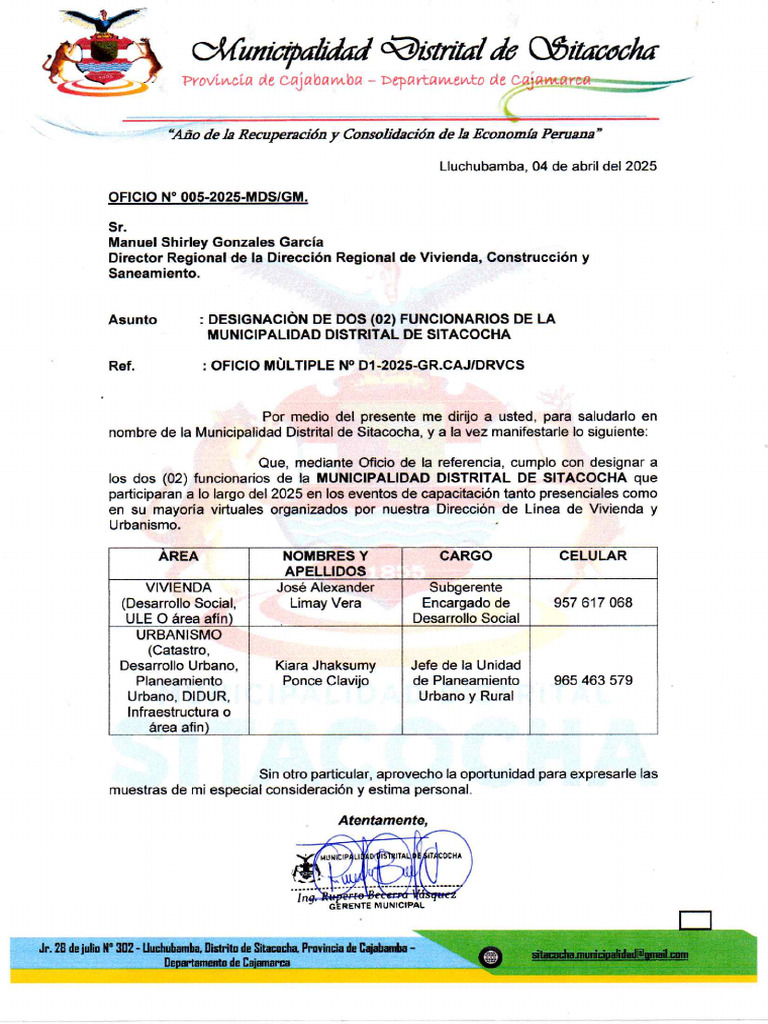Rpta Sitacocha | PDF