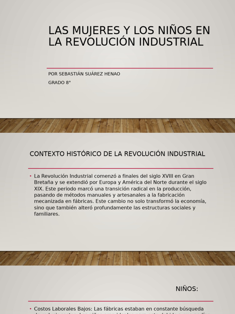Niños y mujeres en la Revolución Industrial | PDF | Derecho laboral ...