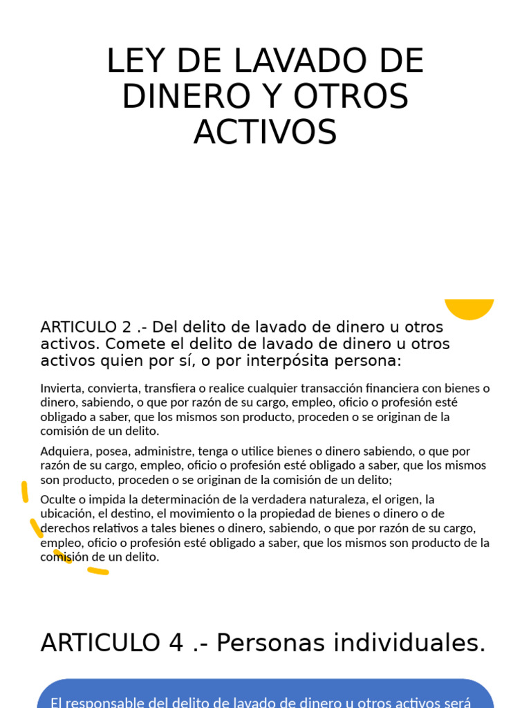 Delito de Lavado de Dinero: Ley y Sanciones | PDF | Lavado de dinero ...