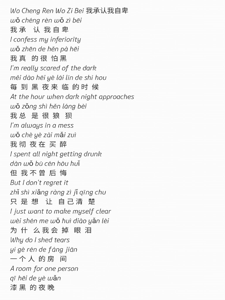 Wo Cheng Ren Wo Zi Bei 我承认我自卑 | PDF