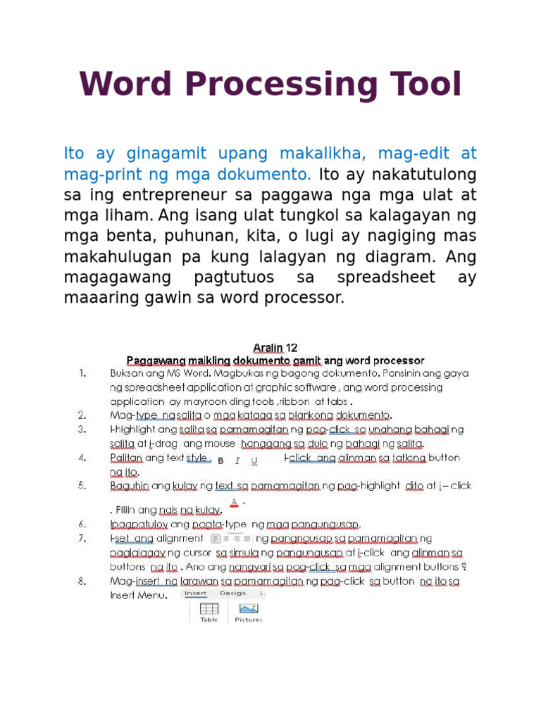 Word Processing Tools | PDF