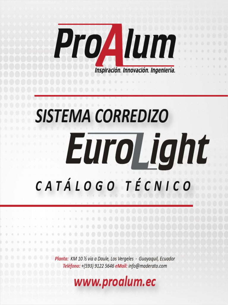 Catálogo Técnico Sistema Corredizo Eurolight | PDF