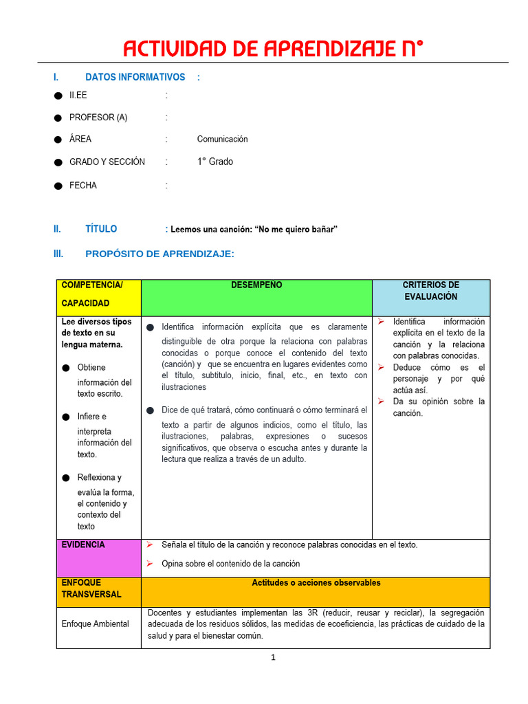 Actividad: Leemos 