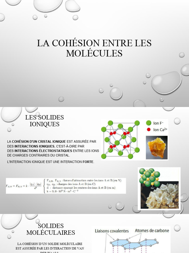 Cohésion et interactions des solides ioniques | PDF | Molécules ...
