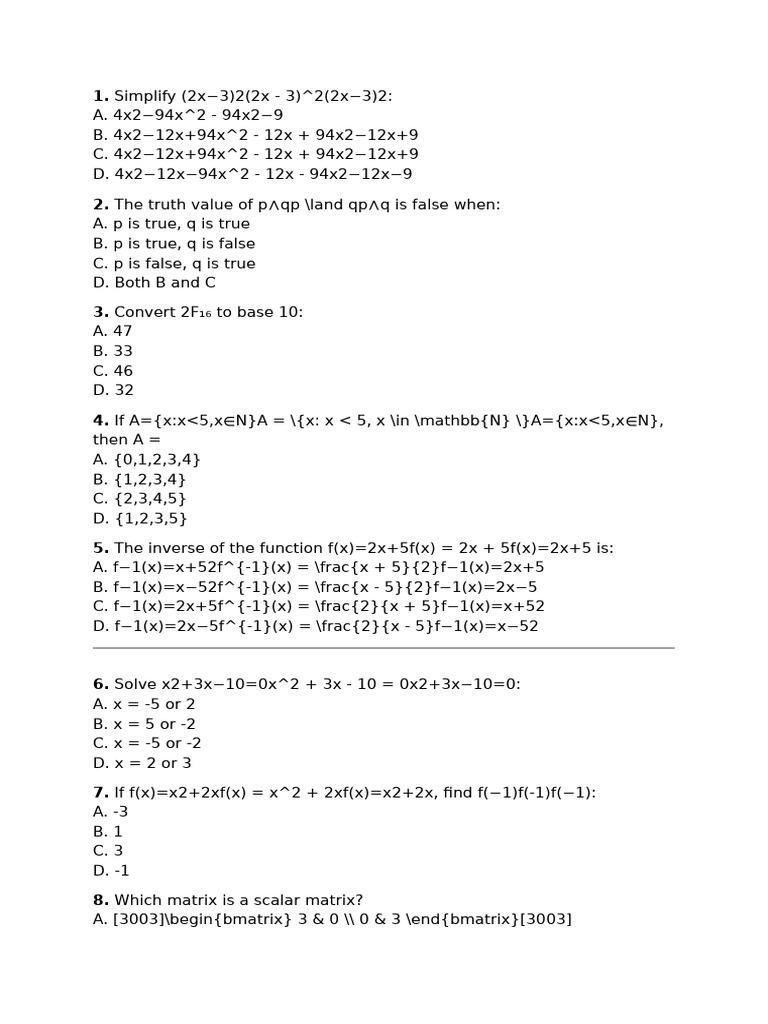 Further Maths Exam QUestion | PDF | Mathematics | Logic