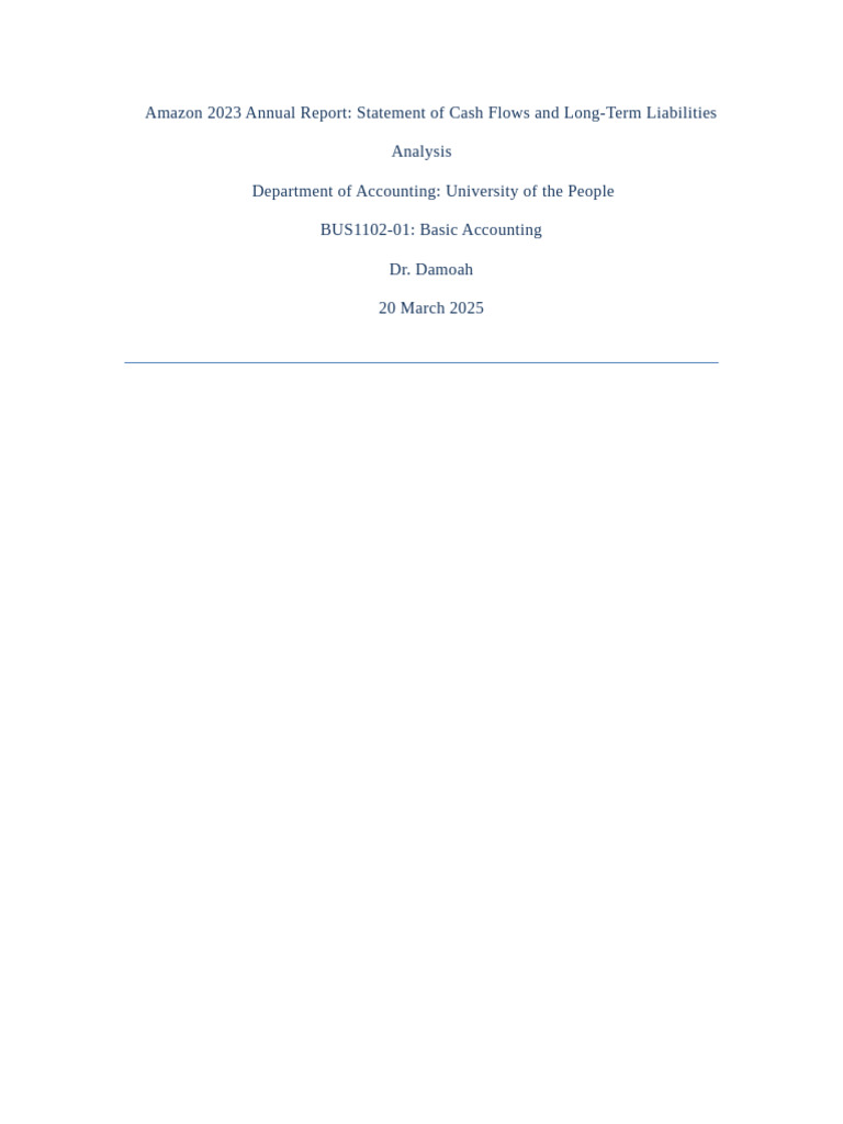 Amazon 2023 Annual Financial Overview | PDF | Cash Flow Statement | Debt