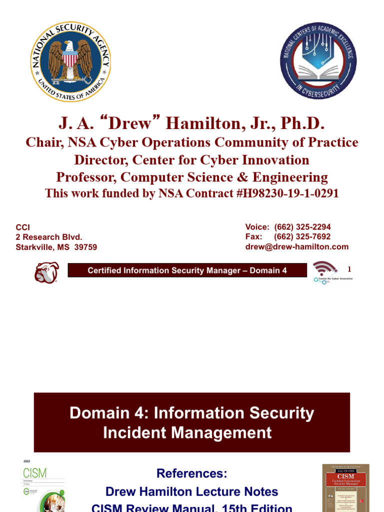 CISM Domain 4: Incident Management Guide | PDF | Information Security ...