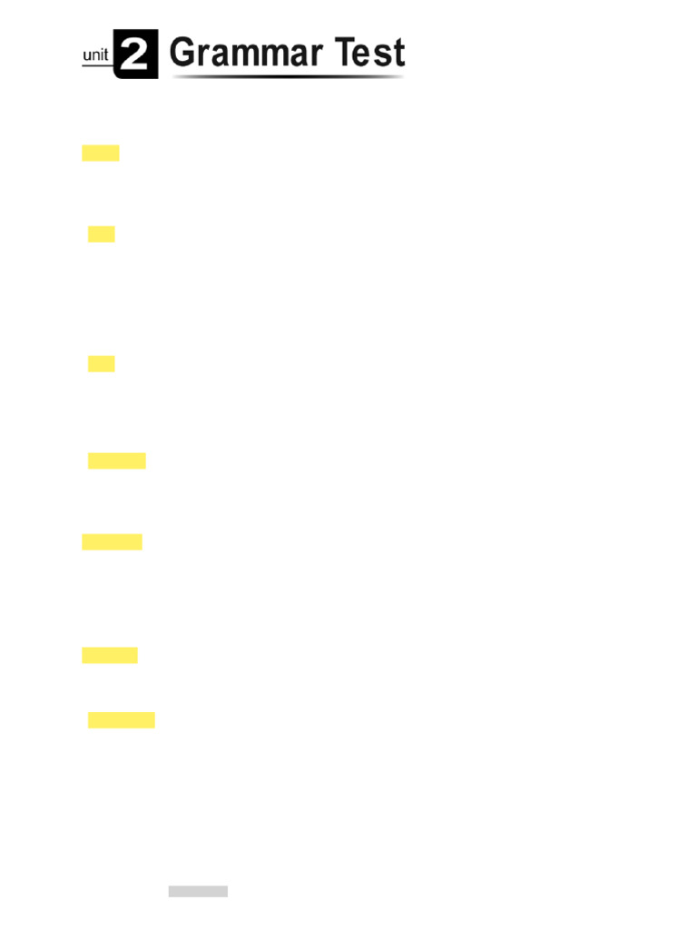 Four Corners 1 Unit 2 Grammar Test | PDF