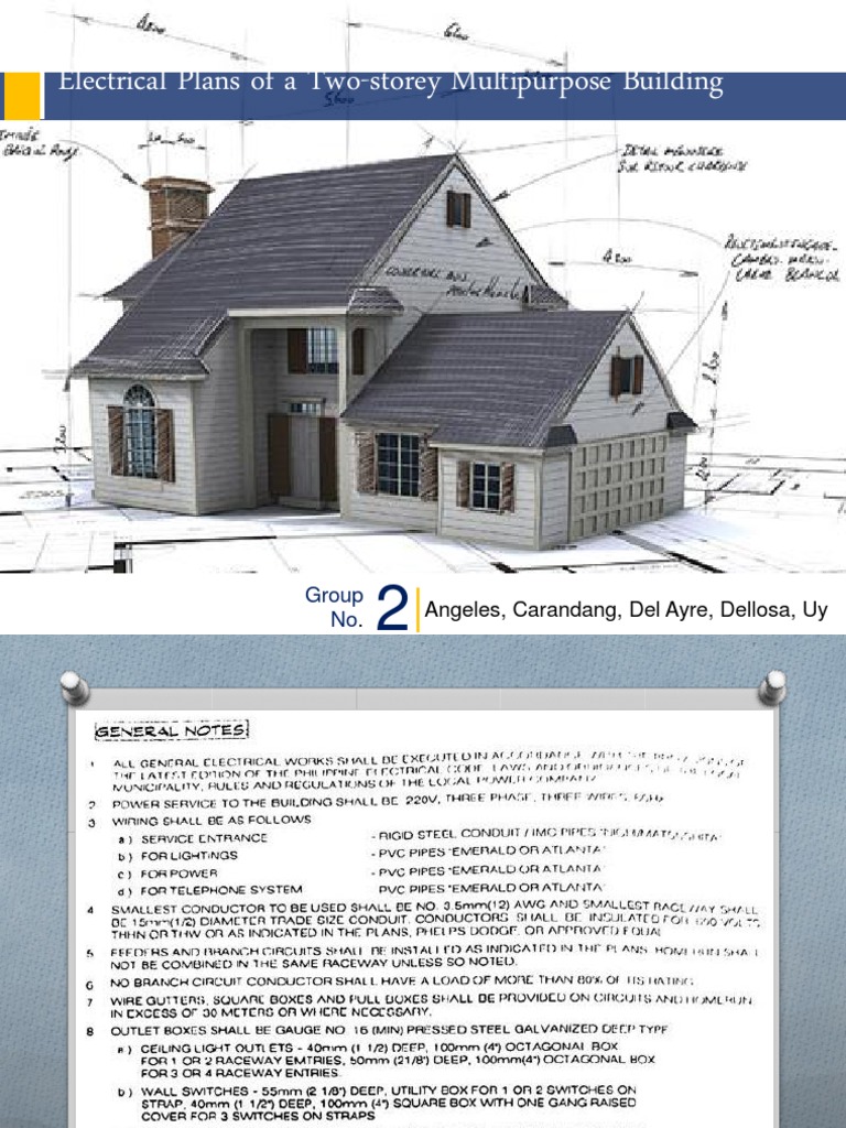 Electrical Plans for Two-Storey Building | PDF | Science & Mathematics