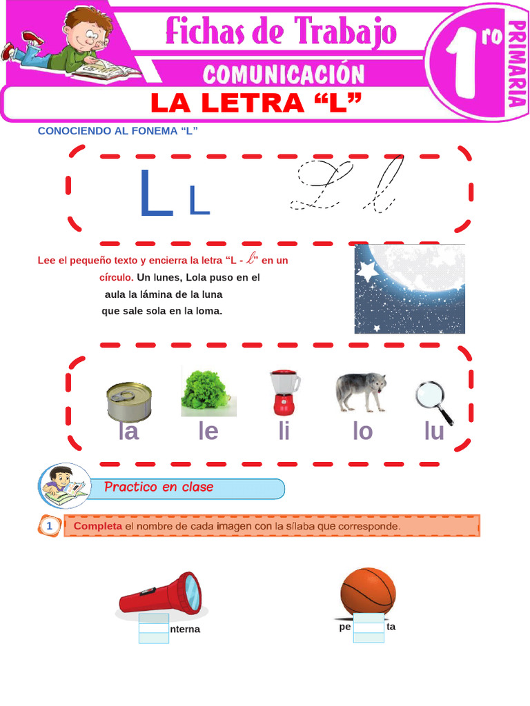 Fichas de La Letra L | PDF