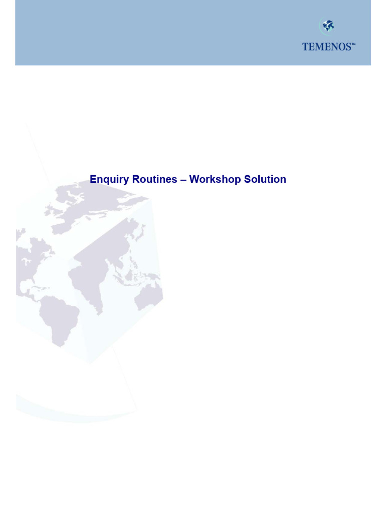 Enquiry Routines Workshop Solutions | PDF | Software | Computing
