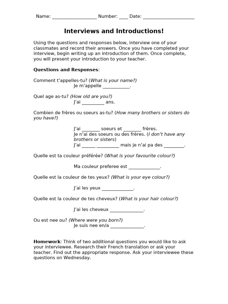 Interviews and Introductions! | PDF