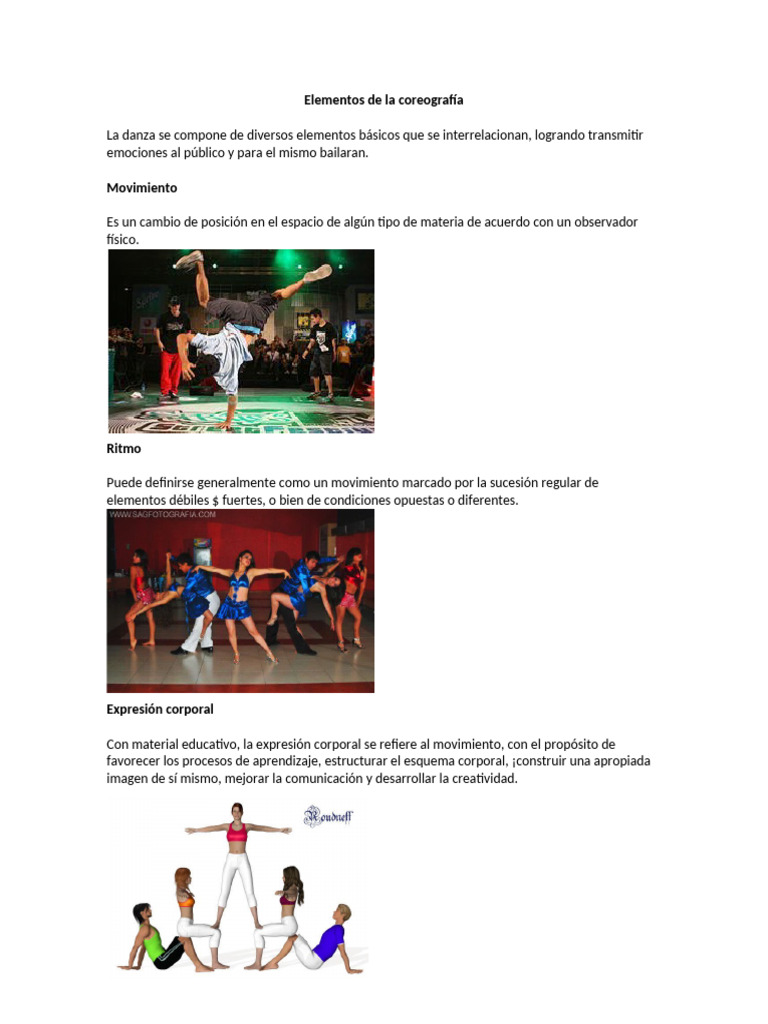 Elementos de la coreografía | PDF