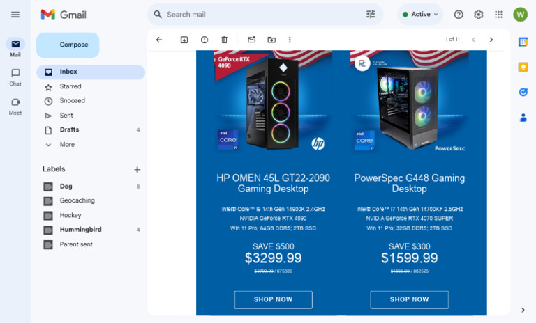 $3299 HP OMEN 45L Gaming Desktop... $1599 PowerSpec G488 Gaming Desktop ...