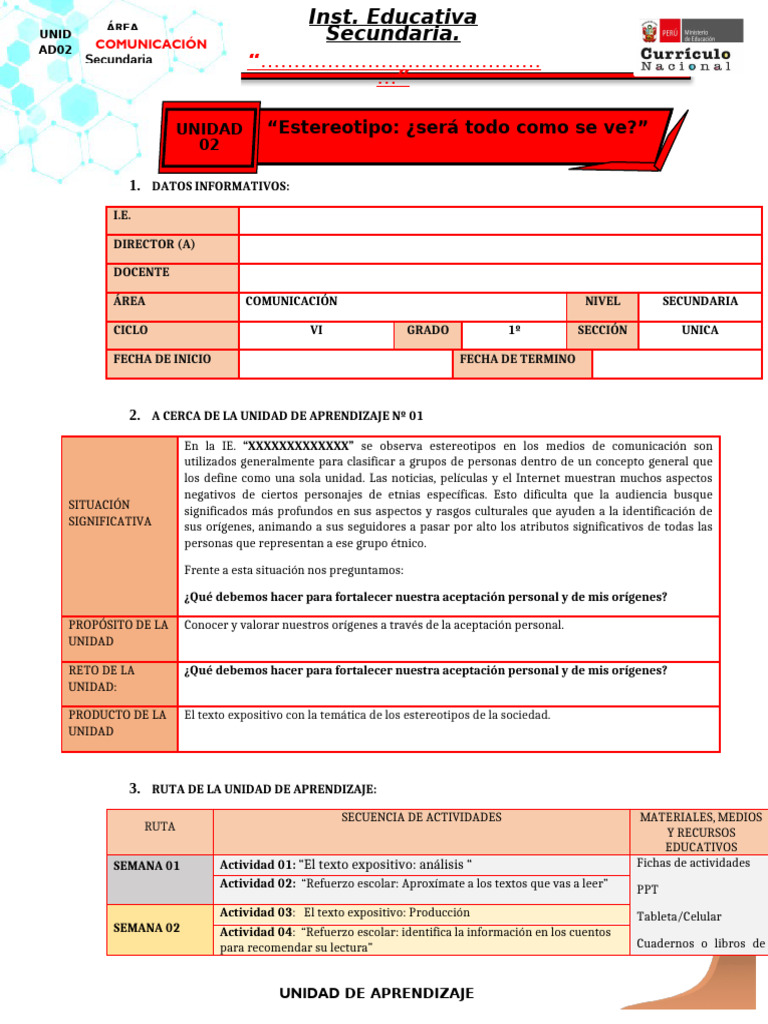 1° Unidad 2 | PDF | Aprendizaje | Datos