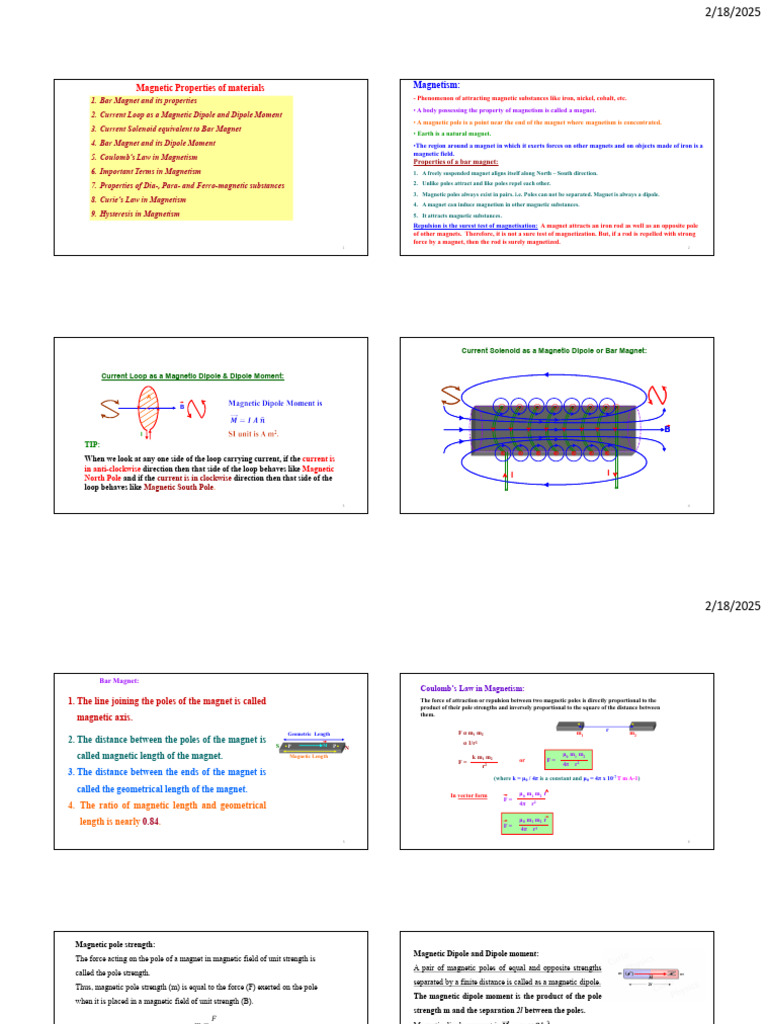 Magnetic Properties of Materials Explained | PDF | Magnetism ...