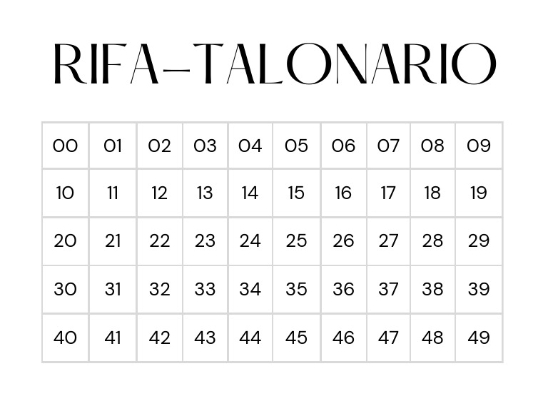 Talonario de Rifa | PDF