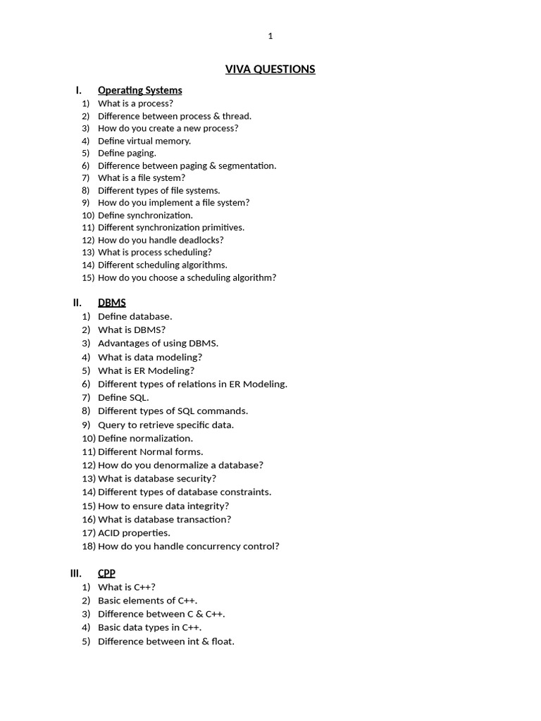 Comprehensive Viva Questions for B.Com | PDF | Databases | C++