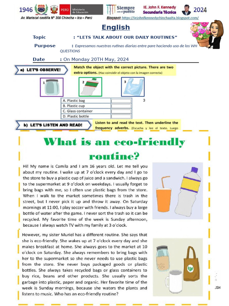 Daily Routines Discussion Guide | PDF
