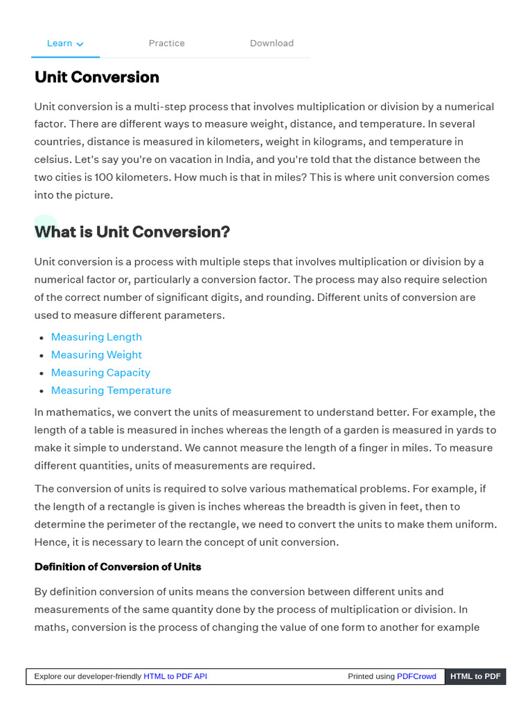 Understanding Unit Conversion Basics | PDF | Measurement | Foot (Unit)
