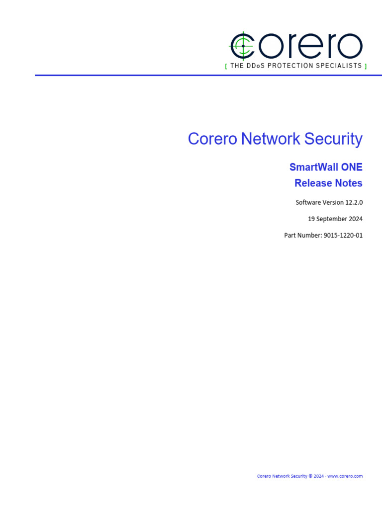 Corero SmartWall Release Notes 12.2.0 | PDF | Domain Name System ...
