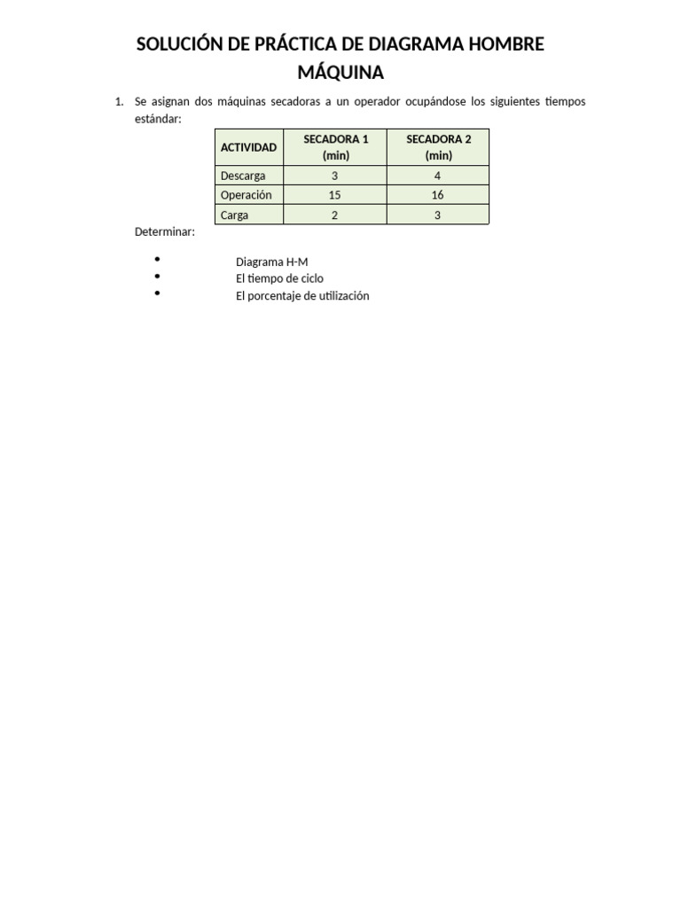 Optimización de Tiempos en Diagramas H-M | PDF | Máquinas | Procesos ...
