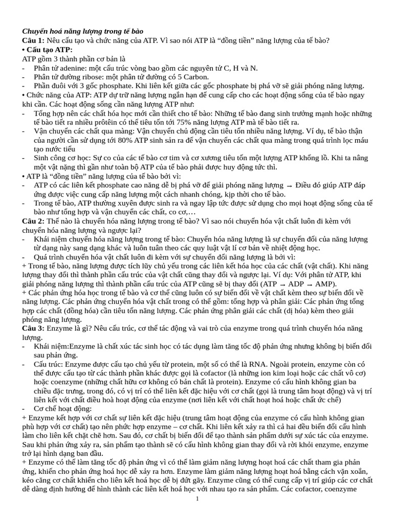 HS - ĐỀ CƯƠNG GK II SINH 10 | PDF