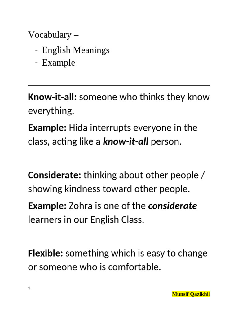 Essential English Vocabulary Guide | PDF