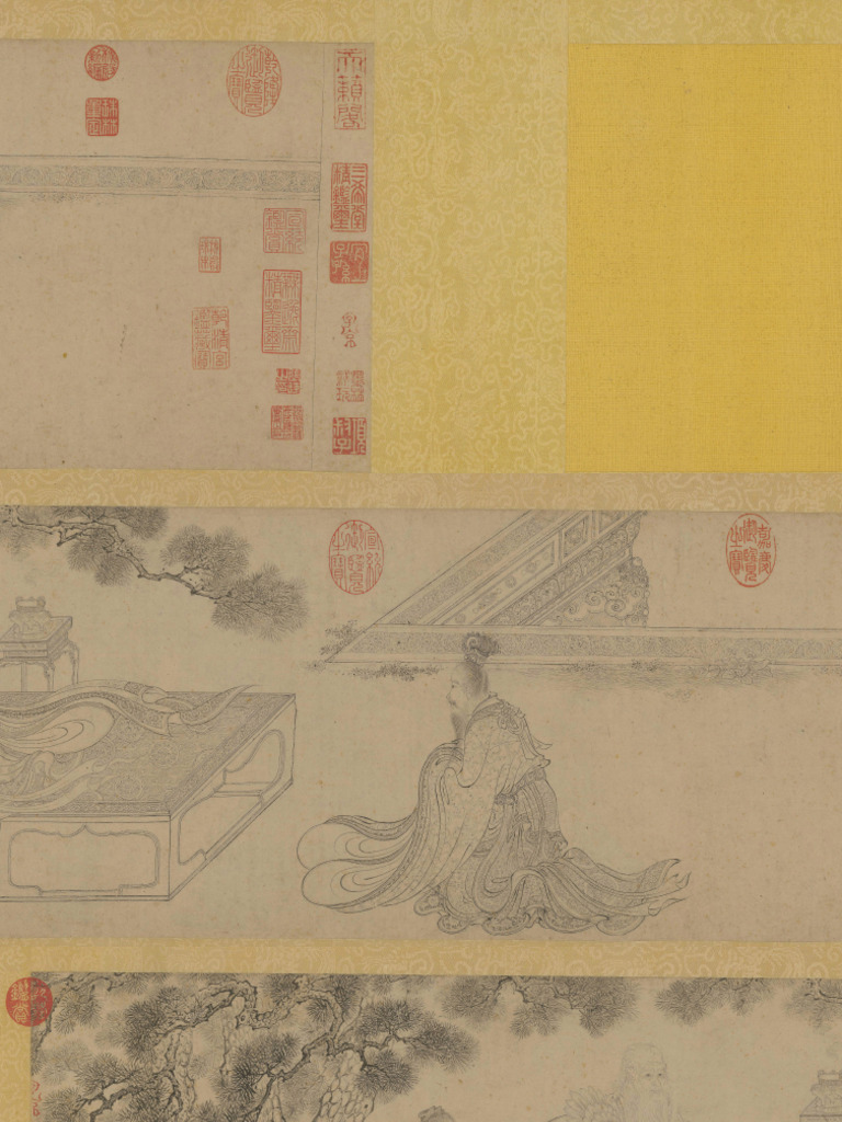 老子授经图卷 传元代 盛懋作 吴叡 隶书道德经 纸本墨笔 北京故宫博物院藏 | PDF