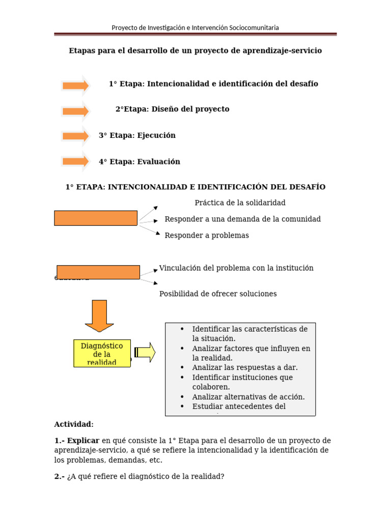Etapas para El Desarrollo de Un Proyecto de Aprendizaje | PDF