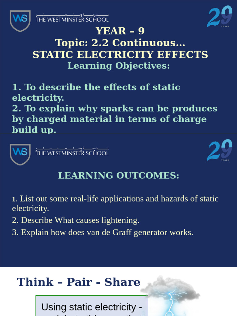 2.2 Static Electricity Effects | PDF | Electricity | Lightning