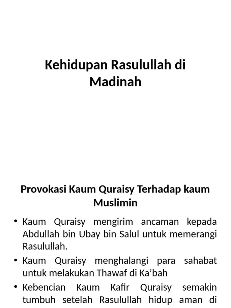Kehidupan Rasulullah Di Madinah | PDF