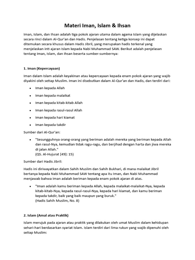 Iman, Islam, dan Ihsan dalam Islam | PDF