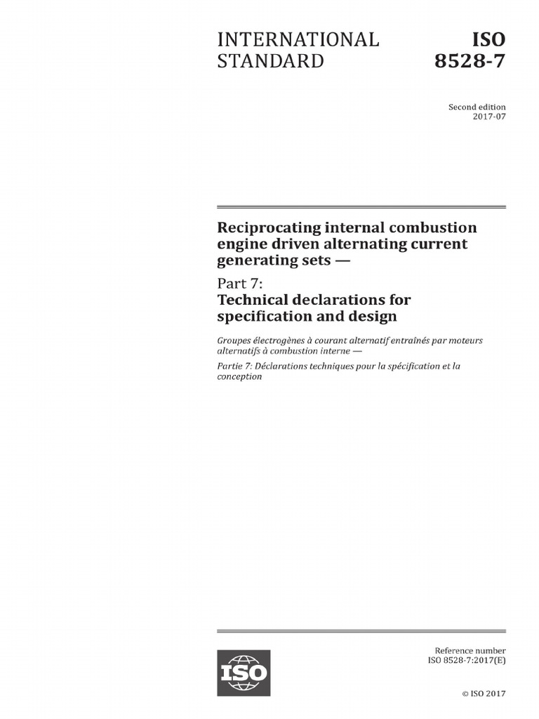Iso 8528-7 - 2017 | PDF
