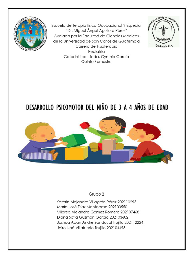 Desarrollo psicomotor en niños de 3 a 4 años | PDF | Las emociones ...