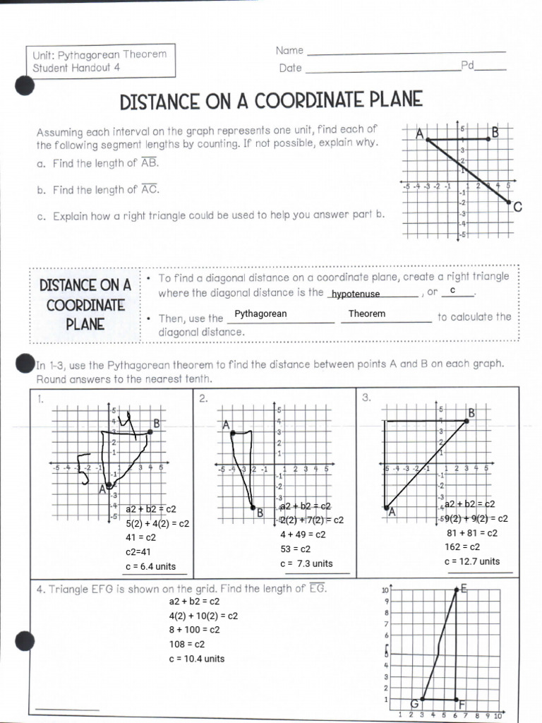A.J. Goodwin - Distance on the Coordinate Plane Notes | PDF ...